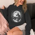 Mouse Reading Book Full Moon Lake Scenery Unisex Hoodie