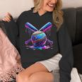 Neon Dripping Baseball And Bats Colorful Sports Art Unisex Hoodie Neon Dripping Baseball And Bats Colorful Sports Art Unisex Hoodie