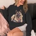 Norwegian Elkhound Books Reading Dog Breed Graphic Unisex Hoodie