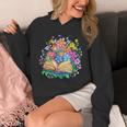Open Book Surrounded By Colorful Spring Flowers Bloom Unisex Hoodie Open Book Surrounded By Colorful Spring Flowers Bloom Unisex Hoodie