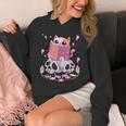 Pastel Goth Kawaii Occult Cute Cat Reading Pentacle Book For Men Women Unisex Hoodie Pastel Goth Kawaii Occult Cute Cat Reading Pentacle Book For Men Women Unisex Hoodie