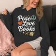 Peace Love Books Cute Retro Reading Graphic Unisex Hoodie
