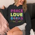 Peace Love Books Library Book Lover Unisex Hoodie Peace Love Books Library Book Lover Unisex Hoodie