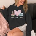 Peace Love Books Reading Unisex Hoodie