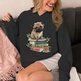 Pug Dog Reading Book Coffee Read Books Be Kind Stay Weird Unisex Hoodie