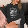 Quirky Book Nerd Get Lit Humor Bookworm Classic Distressed Unisex Hoodie