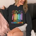 Rainbow Big Fan Of Human Rights Floral Book Social Justice Unisex Hoodie