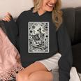 The Reader Skeleton Book Lover Tarot Card Reading Book Unisex Hoodie
