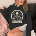 The Reader Tarot Skeleton Gothic Bookish Book Reading Lover Unisex Hoodie The Reader Tarot Skeleton Gothic Bookish Book Reading Lover Unisex Hoodie