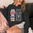 Reading Book Bookworm Kawaii Library Just Read Owl Night Unisex Hoodie Reading Book Bookworm Kawaii Library Just Read Owl Night Unisex Hoodie