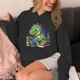 Reading Dinosaur Book Lover Cute Dino Reading Unisex Hoodie
