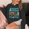Reading Dogs And Coffee Book Nerd Dog Lover Coffeeholic Unisex Hoodie