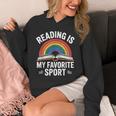 Reading Is My Favorite Sport Book Lover Saying Rainbow Unisex Hoodie