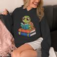 Reading Turtle Bookworm Cute Turtle With Glasses Books Unisex Hoodie