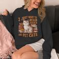 Retro I Just Want To Read Books And Pet Cats Cat Unisex Hoodie