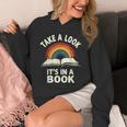 Retro Rainbow Take A Look It's In A Book Reading Unisex Hoodie