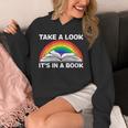 Retros Vintage Rainbow Take a Look It's In a Book Reading Unisex Hoodie Retros Vintage Rainbow Take a Look It's In a Book Reading Unisex Hoodie