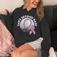 Save 2nd Base Breast Cancer Awareness Pink Ribbon Baseball Unisex Hoodie