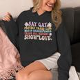 Say Gay Protect Trans Kids Read Banned Books LGBT Groovy Unisex Hoodie