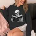 Skeleton Reading Book Bookworm Reader Bookish Halloween Unisex Hoodie