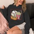 Smiling Baseball Popcorn And Hot-Dog Cartoon Apparel Unisex Hoodie Smiling Baseball Popcorn And Hot-Dog Cartoon Apparel Unisex Hoodie