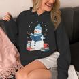 Snowman Reading Book Lover Librarian Reading Unisex Hoodie