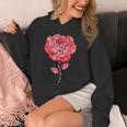 Sporty Rose Graphic With Baseball And Rugby Ball Petals Unisex Hoodie Sporty Rose Graphic With Baseball And Rugby Ball Petals Unisex Hoodie