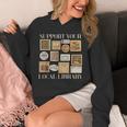 Stamp Support Your Local Library Book Reader Lover Bookworm Unisex Hoodie