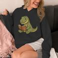 T-Rex Dinosaur Reading Book Nerd Unisex Hoodie