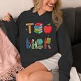 Teacher School Supplies Apple Books Pencil Globe Crayon Unisex Hoodie Teacher School Supplies Apple Books Pencil Globe Crayon Unisex Hoodie