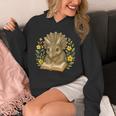 Triceratops Dinosaur Reading Book Flowers Floral Unisex Hoodie Triceratops Dinosaur Reading Book Flowers Floral Unisex Hoodie