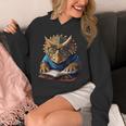 Triceratops Dinosaur Reading Book Nerd Unisex Hoodie