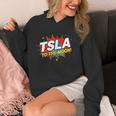 TSLA To The Moon Comic Book Style Splash Unisex Hoodie TSLA To The Moon Comic Book Style Splash Unisex Hoodie