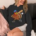 Turkey Baseball Thanksgiving Sports Humor Men Boy Kids Unisex Hoodie
