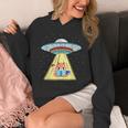 Ufo Abduction Red Panda Reading Book Unisex Hoodie