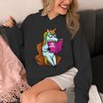Unicorn Librarian For A Teacher Reading Book In School Unisex Hoodie