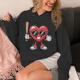 Valentines Day Heart Playing Baseball Boys Men Kids Girls Unisex Hoodie