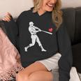 Valentines US Baseball Player Silhouette Heart Unisex Hoodie