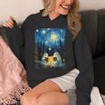 Van Gogh Starry Night Ghost Book Reading Camping Halloween Unisex Hoodie