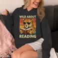 Vintage Cheetah Reading Book Wild About Reading Shirts Boys Unisex Hoodie