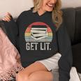 Vintage Retro Get Lit With Books Book Reading Lover Unisex Hoodie Vintage Retro Get Lit With Books Book Reading Lover Unisex Hoodie
