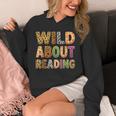 Wild About Reading Book Animal Book Lover Teacher Kids Unisex Hoodie