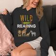 Wild About Reading Books Zoo Animals Love Book Reading Unisex Hoodie