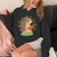 Wildlife Forest Animal Book Reading Bookworm Hedgehog Unisex Hoodie
