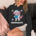Women's Axolotl Books Readsalotl Reading Bookworm Boys Girls Kids Unisex Hoodie