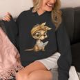 Women's Baby Lizard Small Book Reading Reptile Graphic Portrait Unisex Hoodie