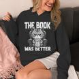Women's The Book Was Better Fiction Novel Readers Bookish Cat Unisex Hoodie Women's The Book Was Better Fiction Novel Readers Bookish Cat Unisex Hoodie
