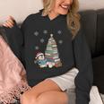 Women's Book Lovers Christmas Tree Reading Penguin Holiday Bookworm Unisex Hoodie