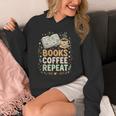 Women's Books Coffee Repeat Book Lover Reader Bookworm Unisex Hoodie