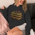 Women's Dark Academia Vintage Book Stack Gothic Moth Unisex Hoodie